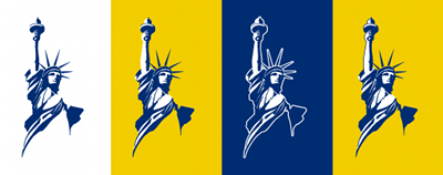 Presentation of Classical Statue Logo with four backgrounds